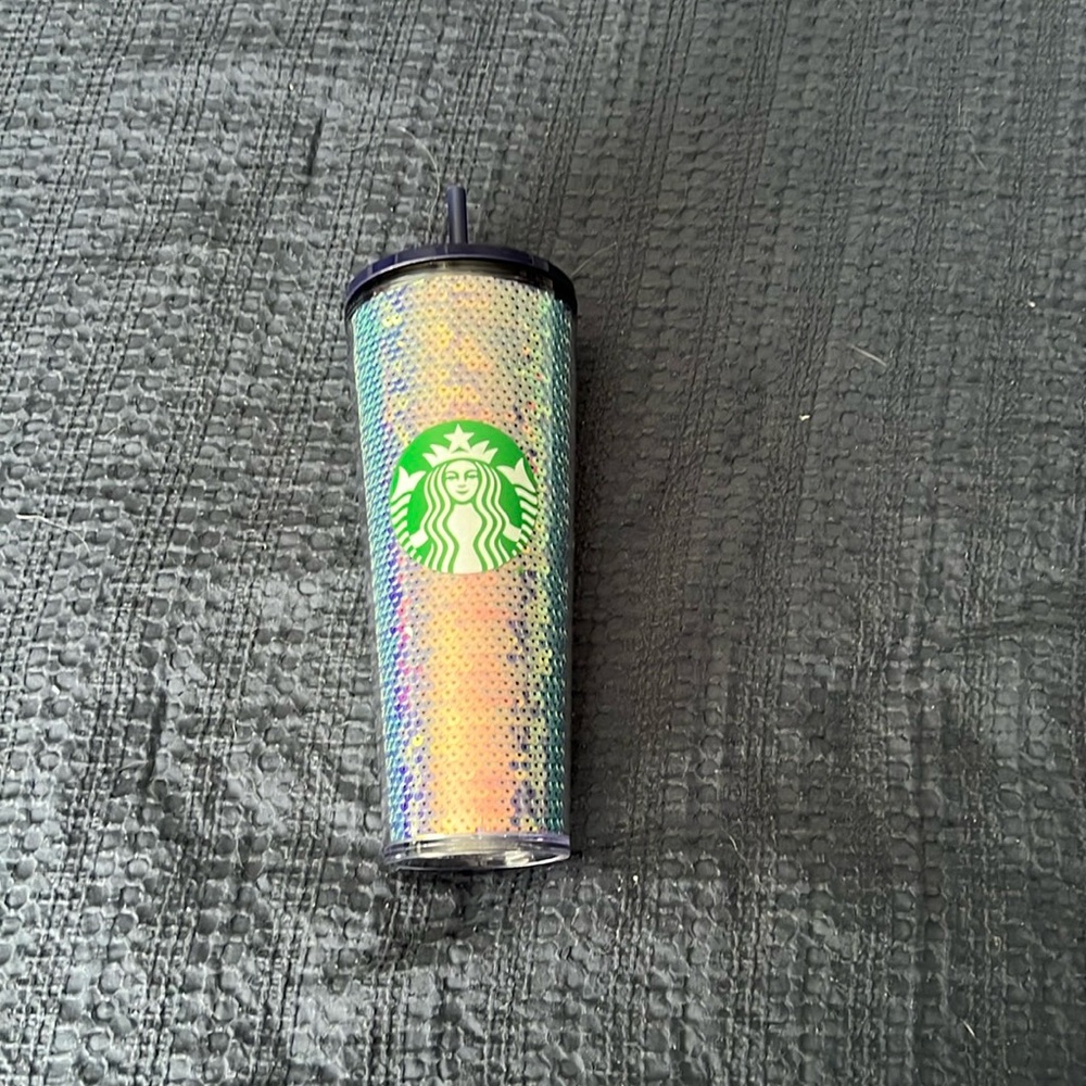 Starbucks Iridescent Sequin Purple Tumbler Cold Cup Holiday 2020 Coffee Water